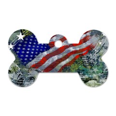 Usa United States Of America Images Independence Day Dog Tag Bone (two Sides) by Sapixe