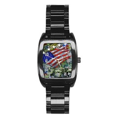 Usa United States Of America Images Independence Day Stainless Steel Barrel Watch by Sapixe