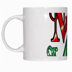 Vintage Christmas Naughty Or Nice White Mugs by Sapixe