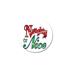 Vintage Christmas Naughty Or Nice Golf Ball Marker by Sapixe