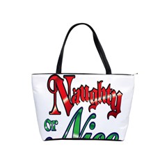 Vintage Christmas Naughty Or Nice Shoulder Handbags by Sapixe