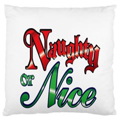 Vintage Christmas Naughty Or Nice Large Flano Cushion Case (two Sides) by Sapixe