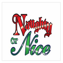 Vintage Christmas Naughty Or Nice Large Satin Scarf (square) by Sapixe