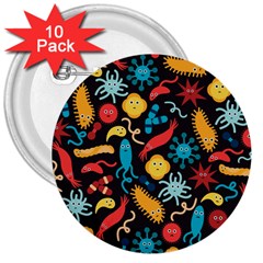 Virus Pattern 3  Buttons (10 pack) 