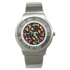 Virus Pattern Stainless Steel Watch by Sapixe