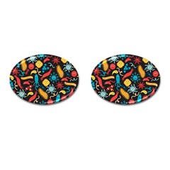 Virus Pattern Cufflinks (Oval)