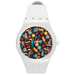 Virus Pattern Round Plastic Sport Watch (M)