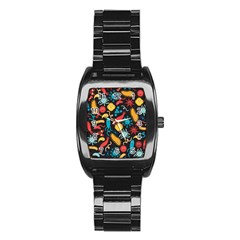 Virus Pattern Stainless Steel Barrel Watch by Sapixe