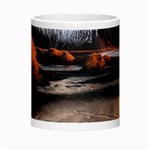 Vestrahorn Iceland Winter Sunrise Landscape Sea Coast Sandy Beach Sea Mountain Peaks With Snow Blue Morph Mugs Center