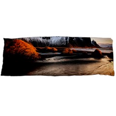 Vestrahorn Iceland Winter Sunrise Landscape Sea Coast Sandy Beach Sea Mountain Peaks With Snow Blue Body Pillow Case (dakimakura) by Sapixe