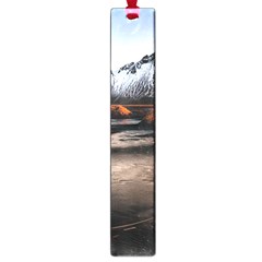 Vestrahorn Iceland Winter Sunrise Landscape Sea Coast Sandy Beach Sea Mountain Peaks With Snow Blue Large Book Marks by Sapixe