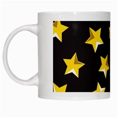 Yellow Stars Pattern White Mugs by Sapixe