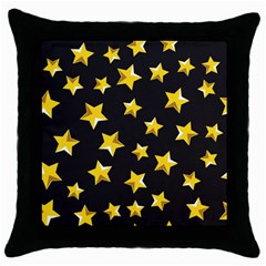 Yellow Stars Pattern Throw Pillow Case (black) by Sapixe