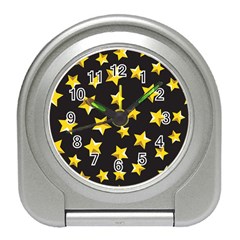 Yellow Stars Pattern Travel Alarm Clocks by Sapixe