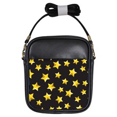 Yellow Stars Pattern Girls Sling Bags by Sapixe