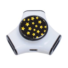 Yellow Stars Pattern 3-port Usb Hub by Sapixe