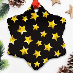 Yellow Stars Pattern Ornament (snowflake) by Sapixe