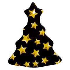 Yellow Stars Pattern Christmas Tree Ornament (two Sides)