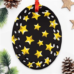 Yellow Stars Pattern Ornament (oval Filigree) by Sapixe