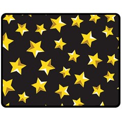 Yellow Stars Pattern Double Sided Fleece Blanket (medium)  by Sapixe