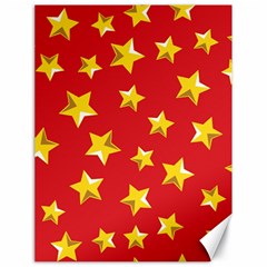 Yellow Stars Red Background Pattern Canvas 18  X 24   by Sapixe