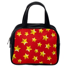 Yellow Stars Red Background Pattern Classic Handbags (one Side) by Sapixe