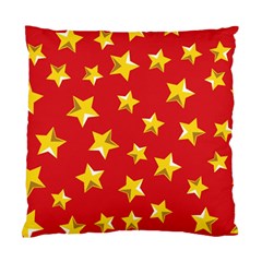 Yellow Stars Red Background Pattern Standard Cushion Case (one Side) by Sapixe