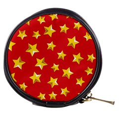 Yellow Stars Red Background Pattern Mini Makeup Bags by Sapixe