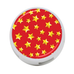 Yellow Stars Red Background Pattern 4-port Usb Hub (two Sides)  by Sapixe