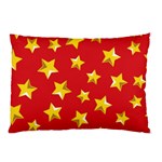 Yellow Stars Red Background Pattern Pillow Case (Two Sides) Front