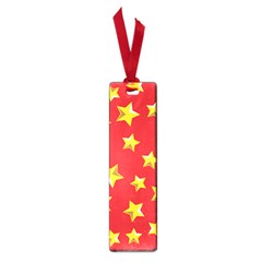 Yellow Stars Red Background Pattern Small Book Marks by Sapixe