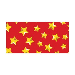 Yellow Stars Red Background Pattern Yoga Headband by Sapixe