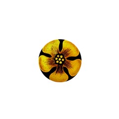 Yellow Flower Stained Glass Colorful Glass 1  Mini Buttons by Sapixe