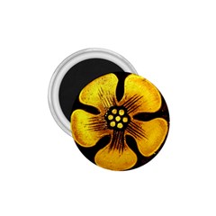 Yellow Flower Stained Glass Colorful Glass 1 75  Magnets by Sapixe