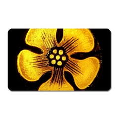 Yellow Flower Stained Glass Colorful Glass Magnet (rectangular) by Sapixe