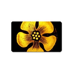 Yellow Flower Stained Glass Colorful Glass Magnet (name Card) by Sapixe