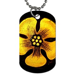 Yellow Flower Stained Glass Colorful Glass Dog Tag (one Side) by Sapixe