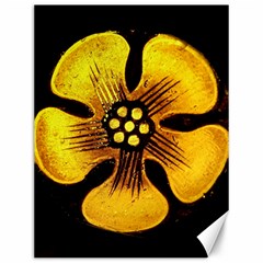 Yellow Flower Stained Glass Colorful Glass Canvas 12  X 16   by Sapixe