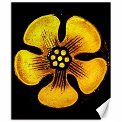 Yellow Flower Stained Glass Colorful Glass Canvas 20  X 24   by Sapixe