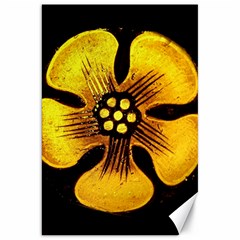 Yellow Flower Stained Glass Colorful Glass Canvas 20  X 30   by Sapixe