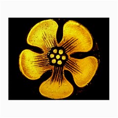 Yellow Flower Stained Glass Colorful Glass Small Glasses Cloth (2-side) by Sapixe