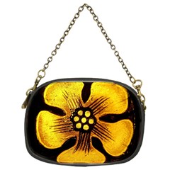 Yellow Flower Stained Glass Colorful Glass Chain Purses (two Sides)  by Sapixe