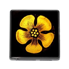 Yellow Flower Stained Glass Colorful Glass Memory Card Reader (square) by Sapixe