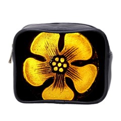 Yellow Flower Stained Glass Colorful Glass Mini Toiletries Bag 2-side by Sapixe