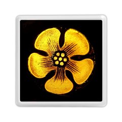 Yellow Flower Stained Glass Colorful Glass Memory Card Reader (square)  by Sapixe