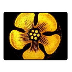 Yellow Flower Stained Glass Colorful Glass Double Sided Fleece Blanket (small)  by Sapixe