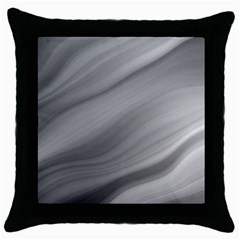 Wave Form Texture Background Throw Pillow Case (black) by Sapixe