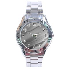 Wave Form Texture Background Stainless Steel Analogue Watch by Sapixe