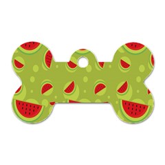 Watermelon Fruit Patterns Dog Tag Bone (two Sides) by Sapixe