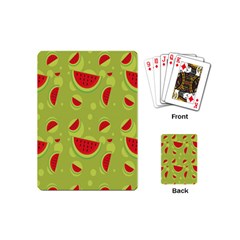 Watermelon Fruit Patterns Playing Cards (mini)  by Sapixe